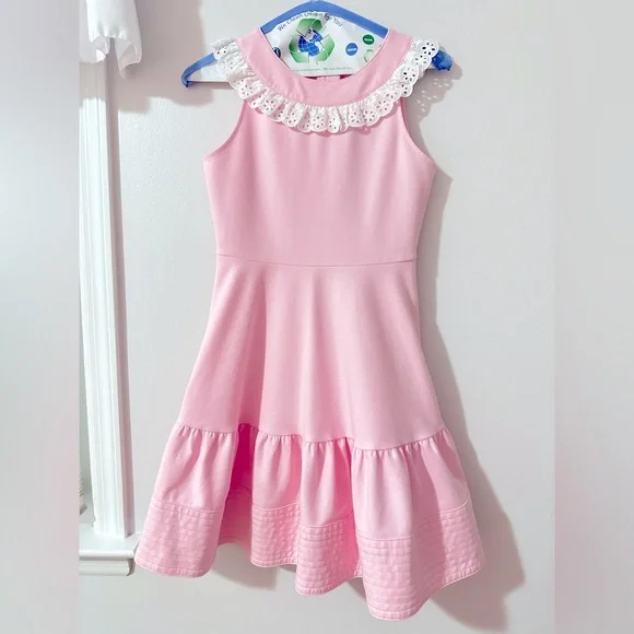 Janie and Jack EYELET RUFFLE PONTE DRESS - Picture 4 of 5